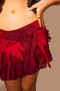 FOREST PUNK SKIRT PINK RED MINX