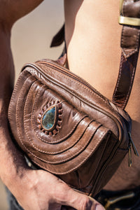 PHOENIX RISING LABRADORITE LEATHER HOLSTER BROWN