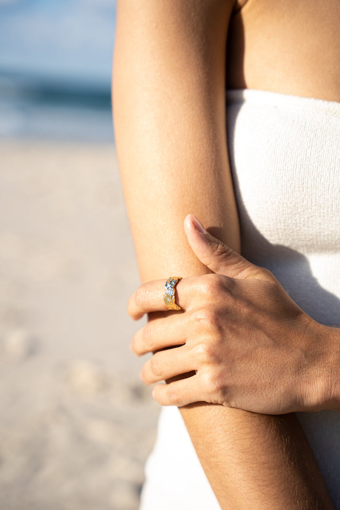 GEMINI GOLD TEXTURED RING