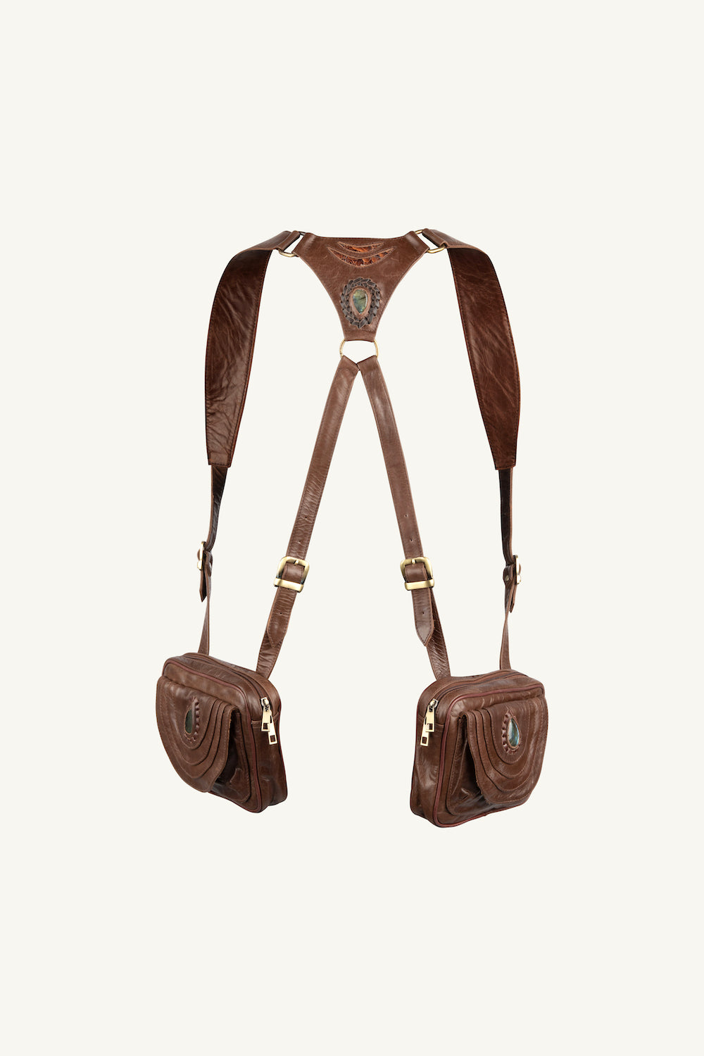 PHOENIX RISING LABRADORITE LEATHER HOLSTER BROWN