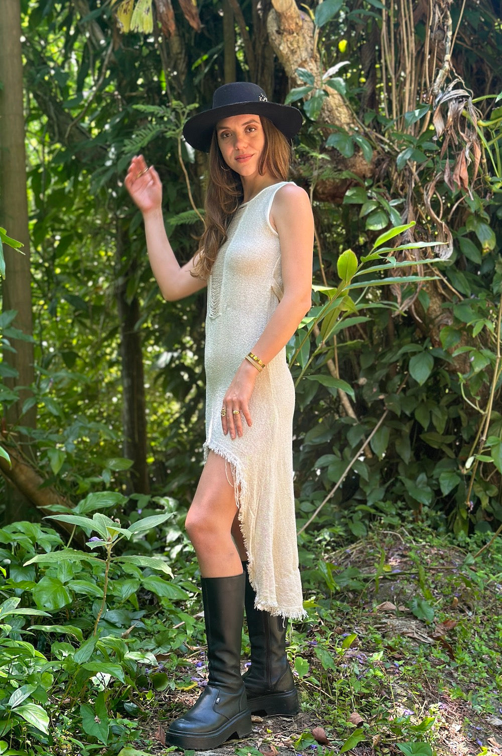 CELESTIAL DRIFT DRESS CREAM