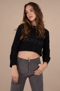 SHELLEY CROP TOP BLACK