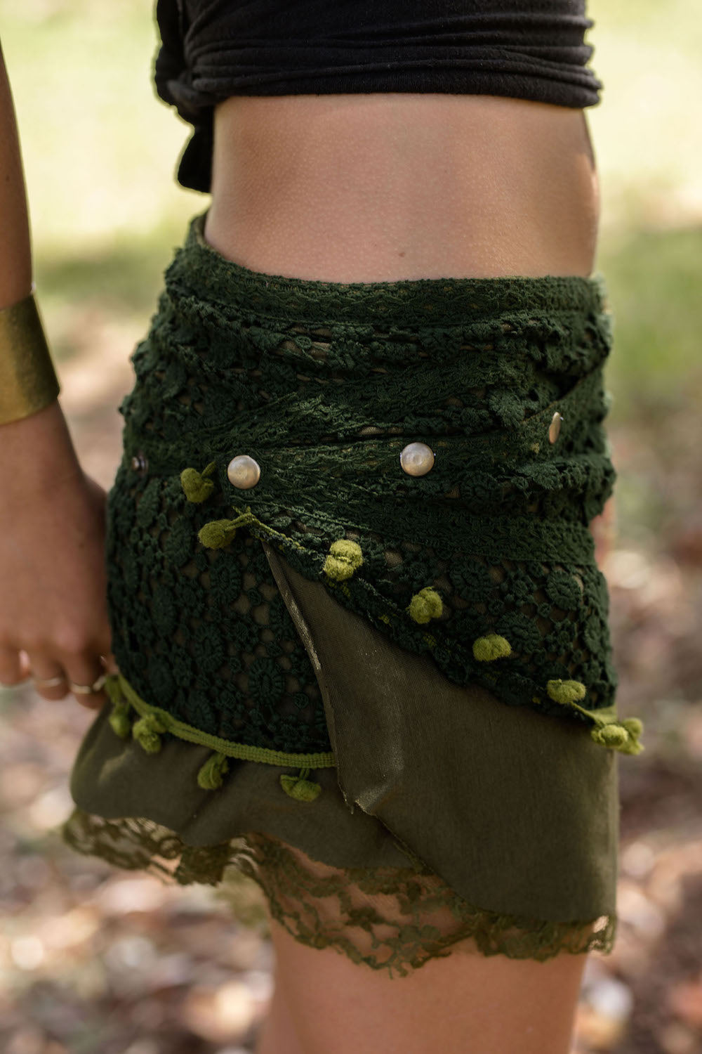 PIXIE LACE MINI SKIRT GREEN