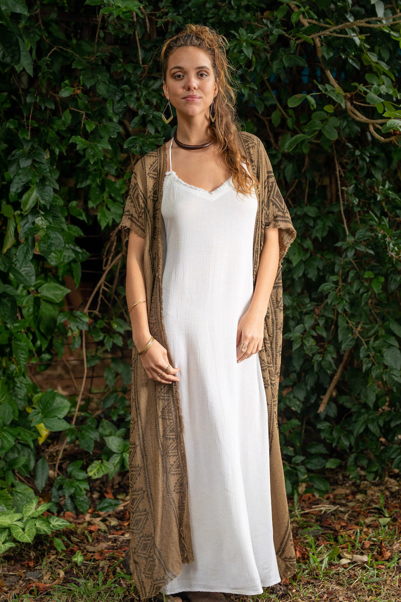 CAMILLA KAFTAN / KIMONO IN EARTHY BROWN