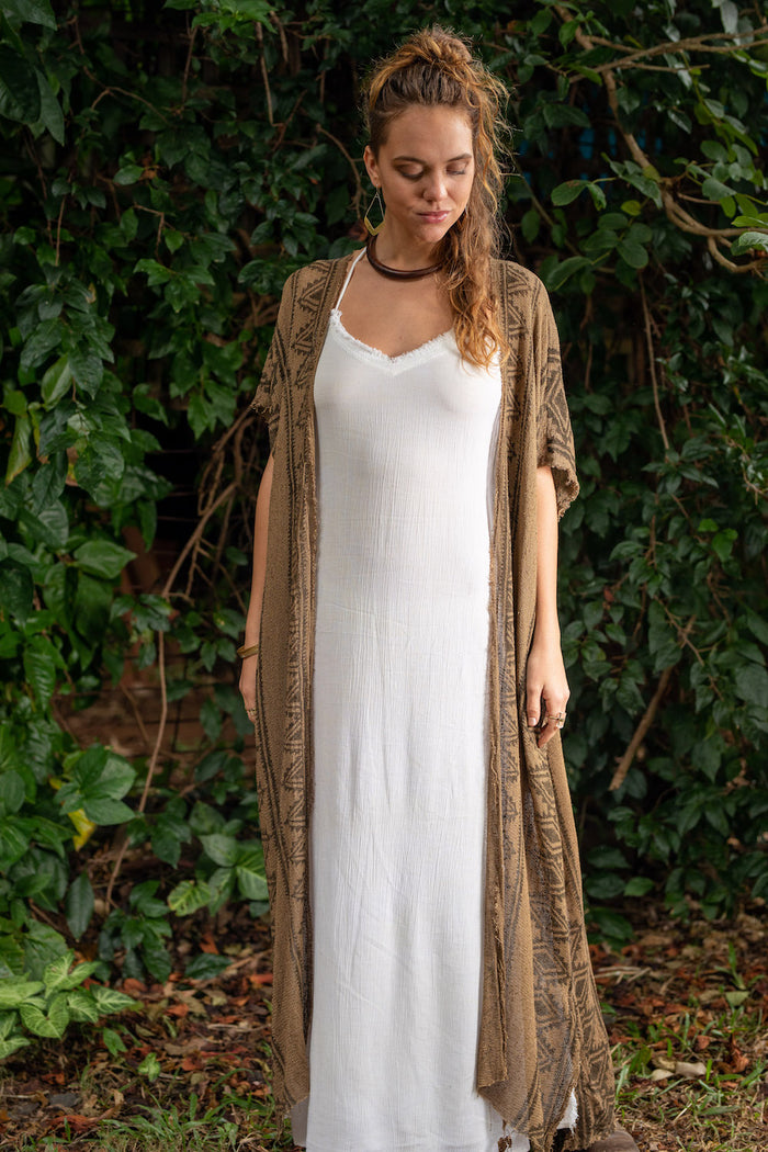 CAMILLA KAFTAN / KIMONO IN EARTHY BROWN