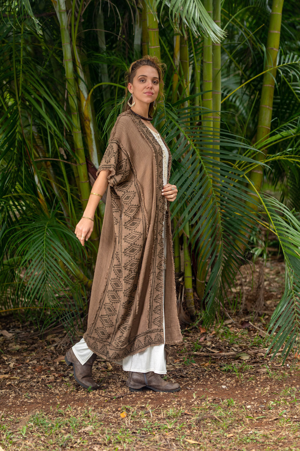 KERALA KAFTAN IN EARTHY BROWN