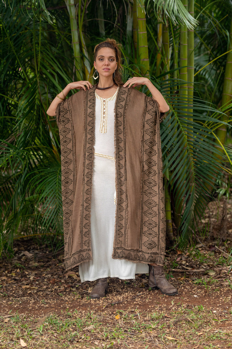 KERALA KAFTAN IN EARTHY BROWN