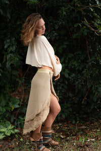 PALO SANTO SKIRT NATURAL CREAM