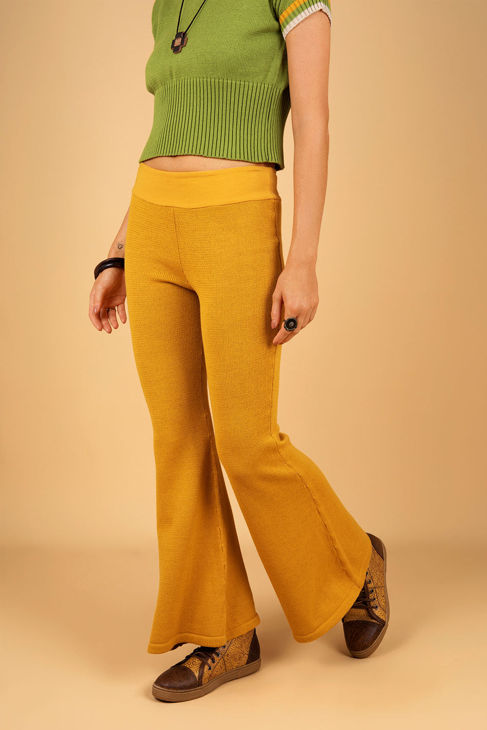 ELIOTT KNIT PANTS MUSTARD