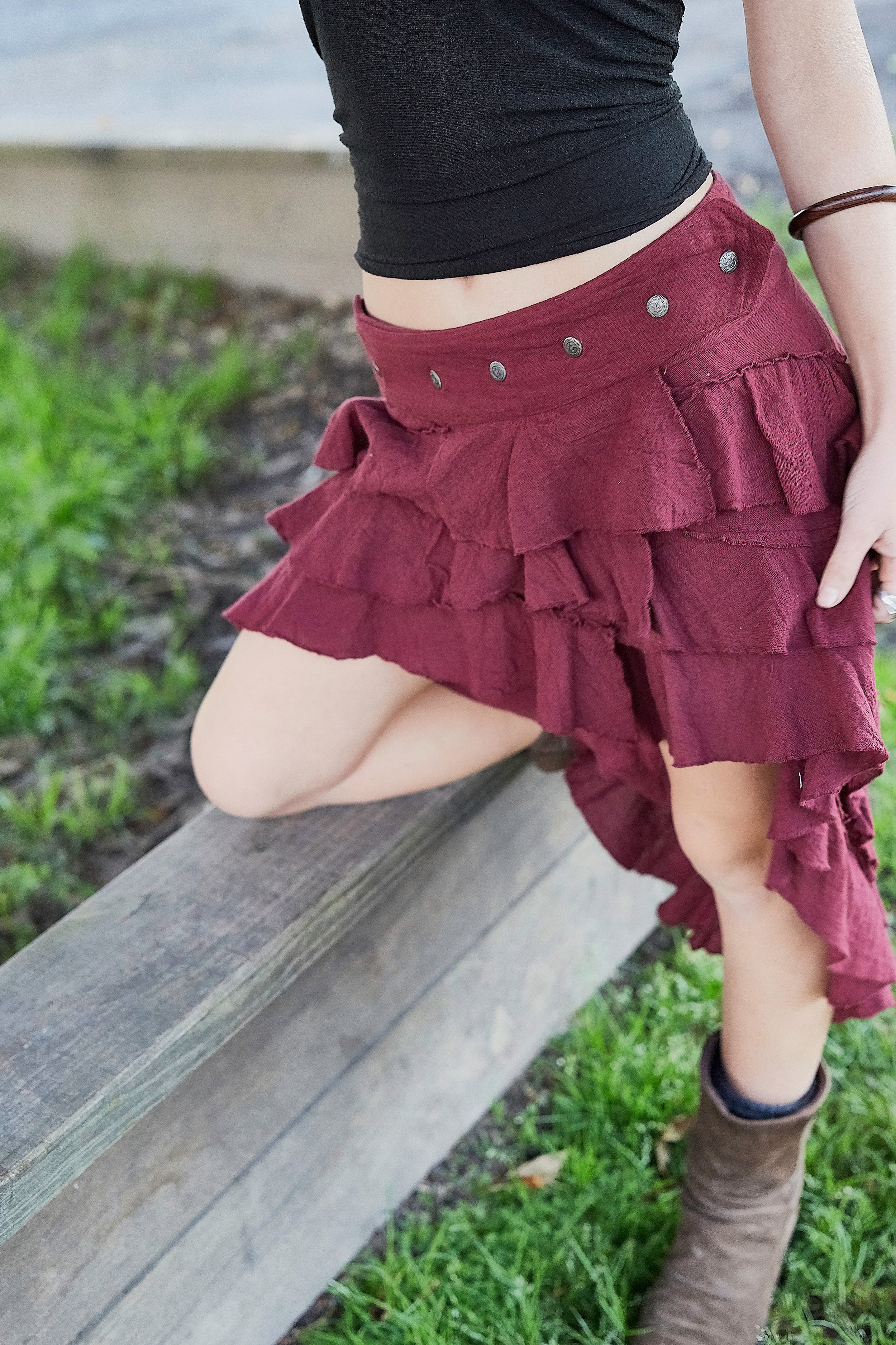 Maroon skirt au best sale