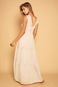 FRILL DRESS BEIGE