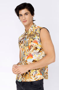 PARADISE YELLOW SLEEVELESS