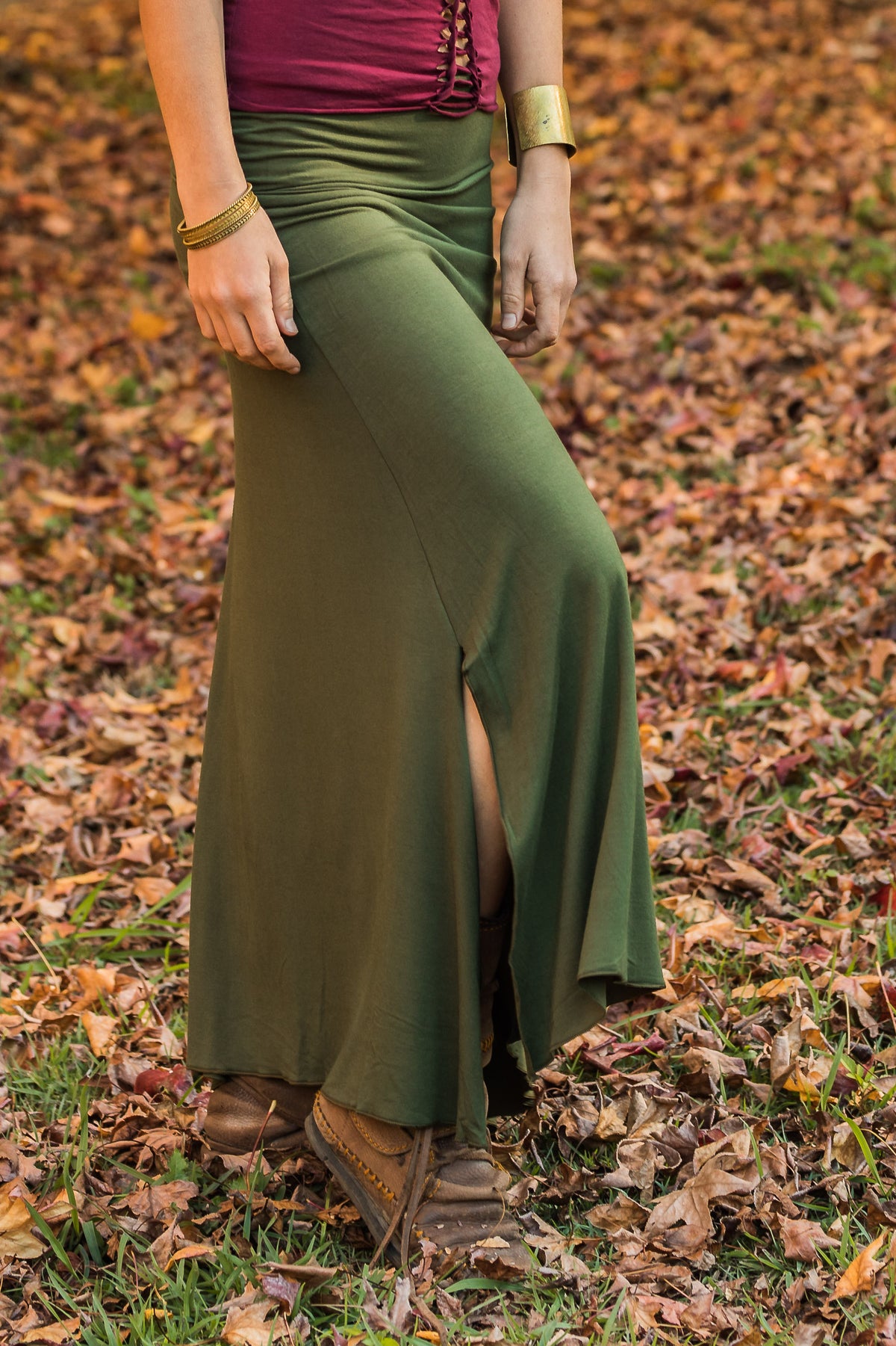 LYCRA SKIRT IN OLIVE