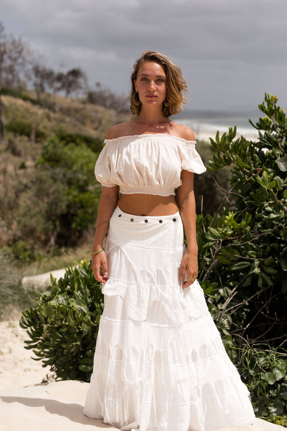 Gypsy skirt in White Etnix Byron Bay