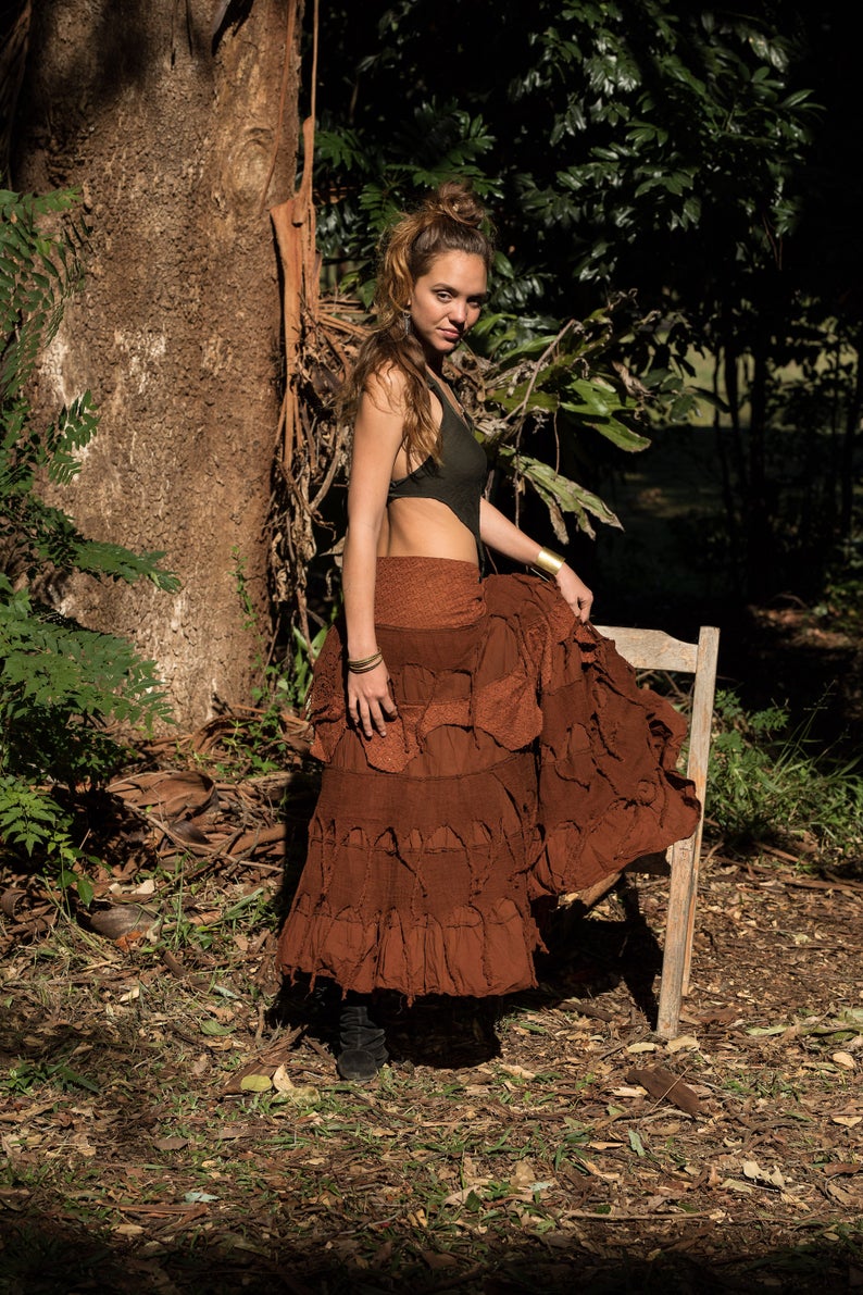 Gypsy Queen skirt in Brown Etnix Byron Bay